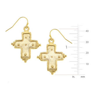 Gold Cross Earrings