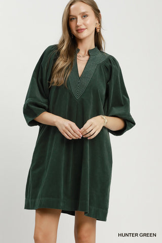 Watch Your Attitude Dress in Hunter Green