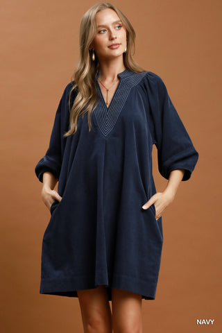 Watch Your Attitude Dress in Navy