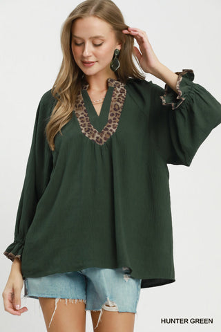 Walk To Your Heart Top in Hunter Green