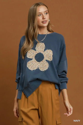 In The Know Pullover in Navy