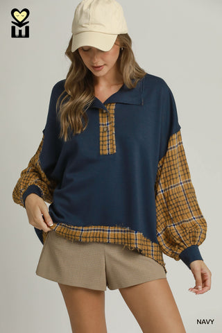 Make You Wait Pullover in Navy