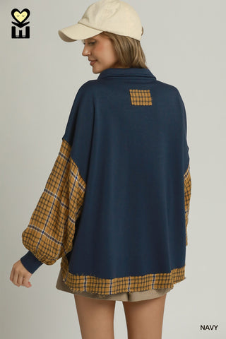 Make You Wait Pullover in Navy