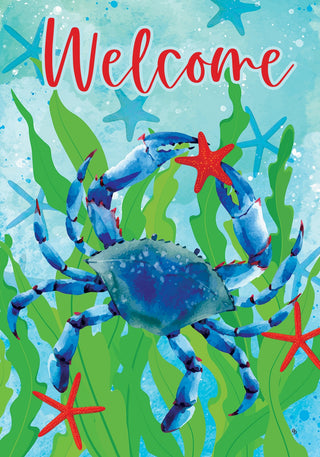 Crab and Starfish Garden Flag