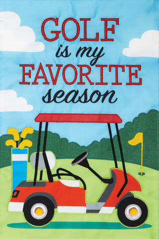 Golf is My Favorite Season Applique Garden Flag