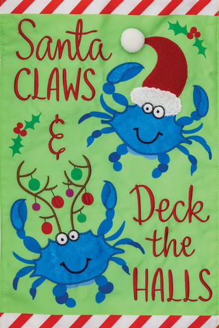 Applique Santa Claws Garden Flag