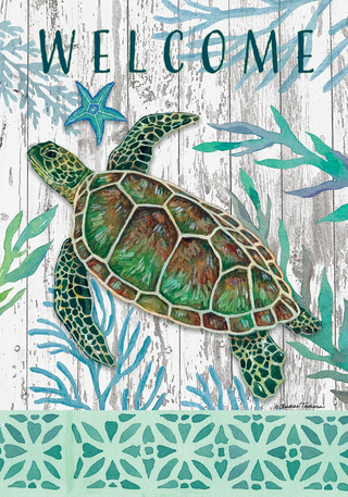 Green Sea Turtle Garden Flag