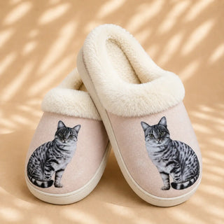 Silver Tabby Slippers