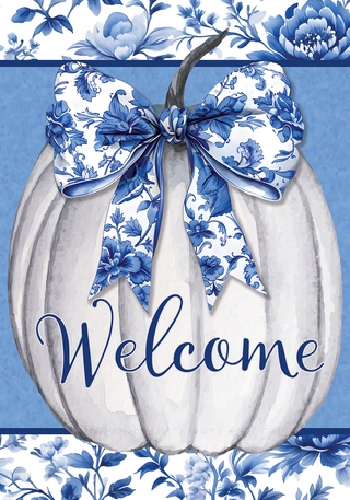 Chinoiserie Pumpkin Charm Mini Flag