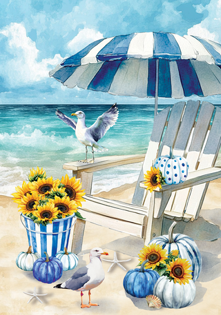 Oceanfront Harvest Mini Flag