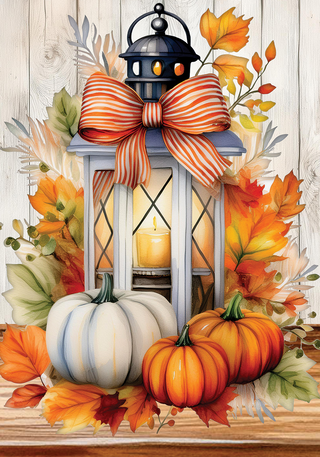 Autumn Lantern Flow Mini Flag