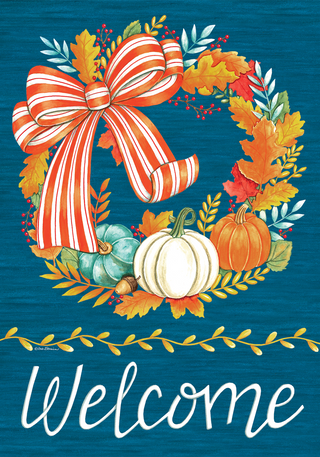 Harvest Bow Welcome Mini Flag