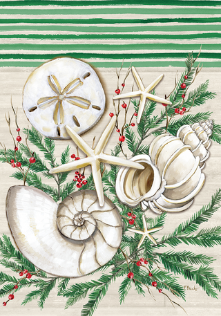 Yuletide By The Sea Mini Flag