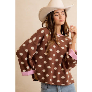 Dots Of Delight Sweater in Black
