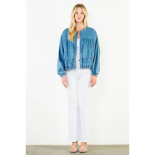 Traveling Onwards Denim Jacket in Blue