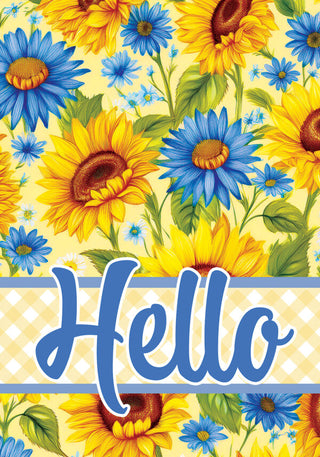 Hello Sunflowers & Daisies Garden Flag