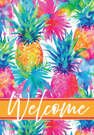 Watercolor Pineapples Garden Flag
