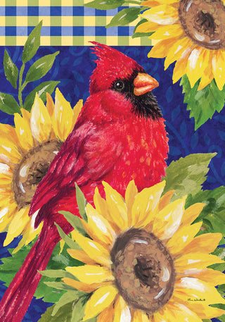 Cardinal & Sunflowers Garden Flag
