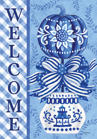Chinoiserie Pumpkins Topiary Garden Flag