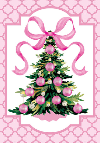 Pink Christmas Tree Garden Flag