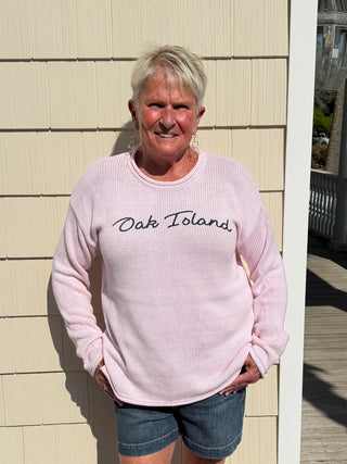 ‘Oak Island’ By The Sea Sweater in Pink