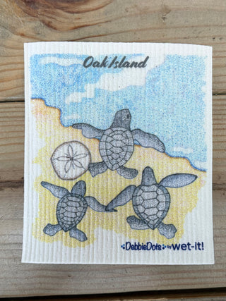 Oak Island Debbie Dots Turtle Hatchling Swedish Cloth