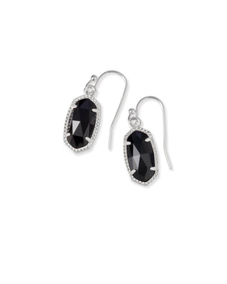 Lee Drop Rhodium Earrings In Black