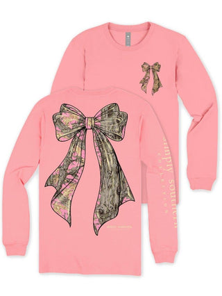 Camo Charm Long Sleeve T-Shirt In Tearose