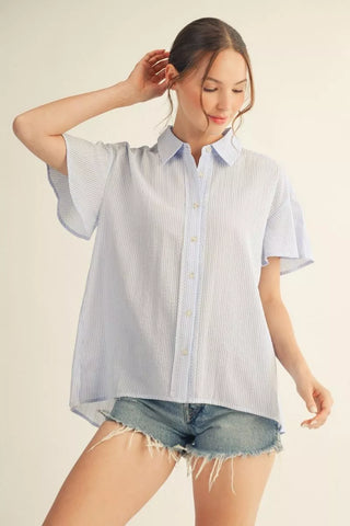 At Arm's Length Top in Blue