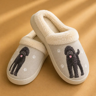 Black Labradoodle Slippers
