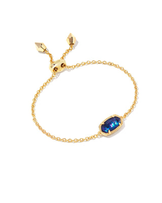 Elaina Chain Bracelet in Gold Navy Abalone