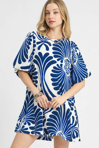 Bubbly Fun Dress in Navy