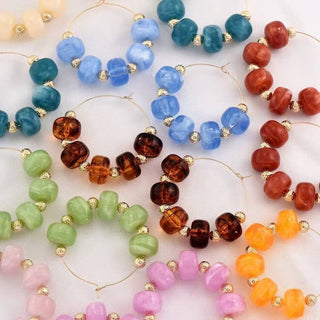 Boho Resin Beaded Hoop Earrings