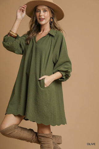 Asking Now Dress In Olive