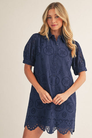 Always Waiting Dress in Navy