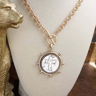 Cross Coin Chain Necklace