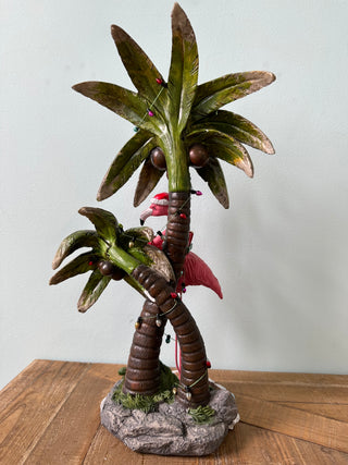 Palm & Flamingo Statue