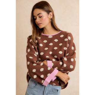 Dots Of Delight Sweater in Black