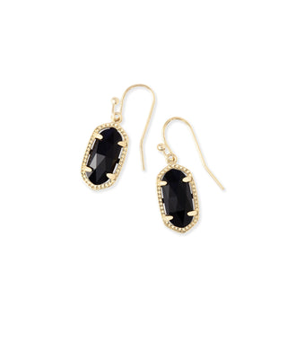 Lee Drop Gold Earrings In Black