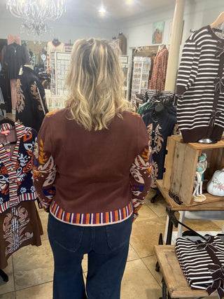Last To Bloom Cardigan in Brown