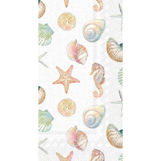 Paper Guest Towels Pack/20 Watercolor Coast Sealife