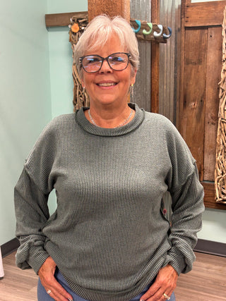 Don't Stare Knit Top in Jade