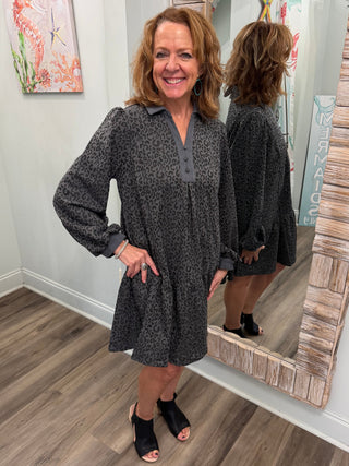 Follow Through Dress in Charcoal