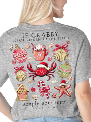 If Crabby Please Return To The Beach Short Sleeve T-Shirt In Storm Heather