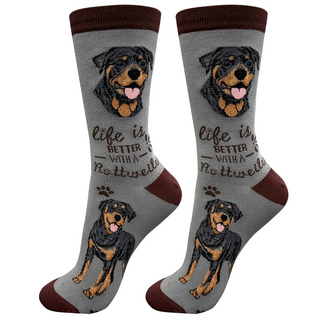 Life Is Better With A Rottweiler Crew Socks