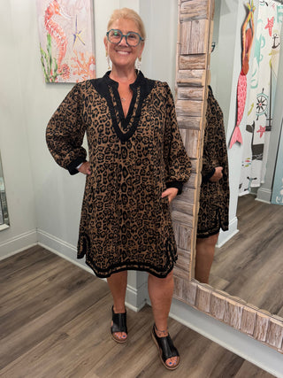 Wild Ways Tunic Dress in Taupe