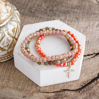 Cross Bracelet Stack Set