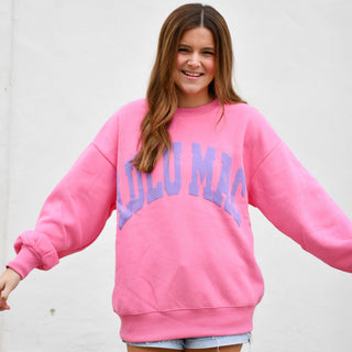 Lulu Mac Crewneck Sweatshirt in Pink/Purple Puff