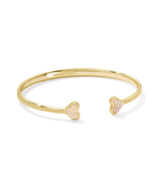 Framed Ari Heart Cuff Bracelet In Gold Iridescent Drusy