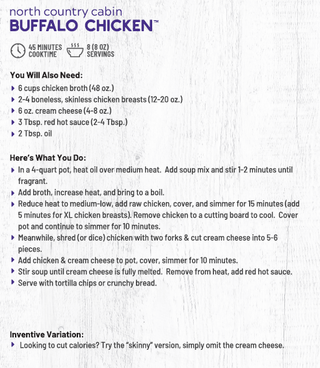 North Country Cabin Buffalo Chicken Soup Mix